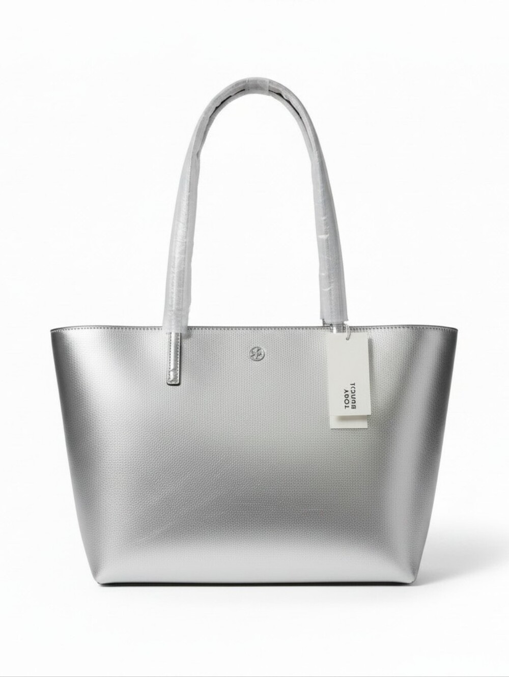Nwt Tory Burch Metallic Tote in Silver